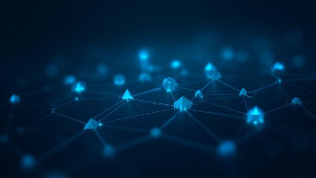 Gráfico de conexiones abstractas entre diferentes plataformas digitales, simbolizando la integración y el flujo de datos.