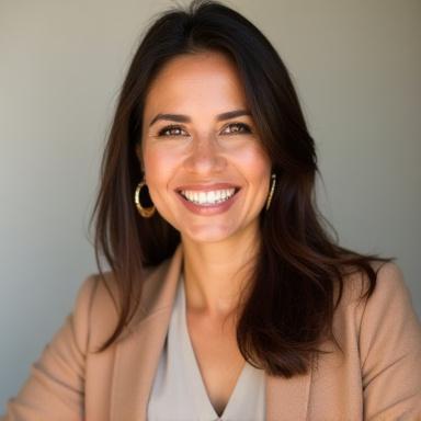 Retrato profesional de Ana López, especialista en diseño gráfico y branding digital.