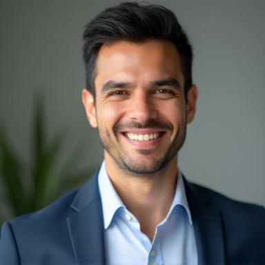 Retrato profesional de Juan Pérez, experto en diseño de interacción y prototipado.